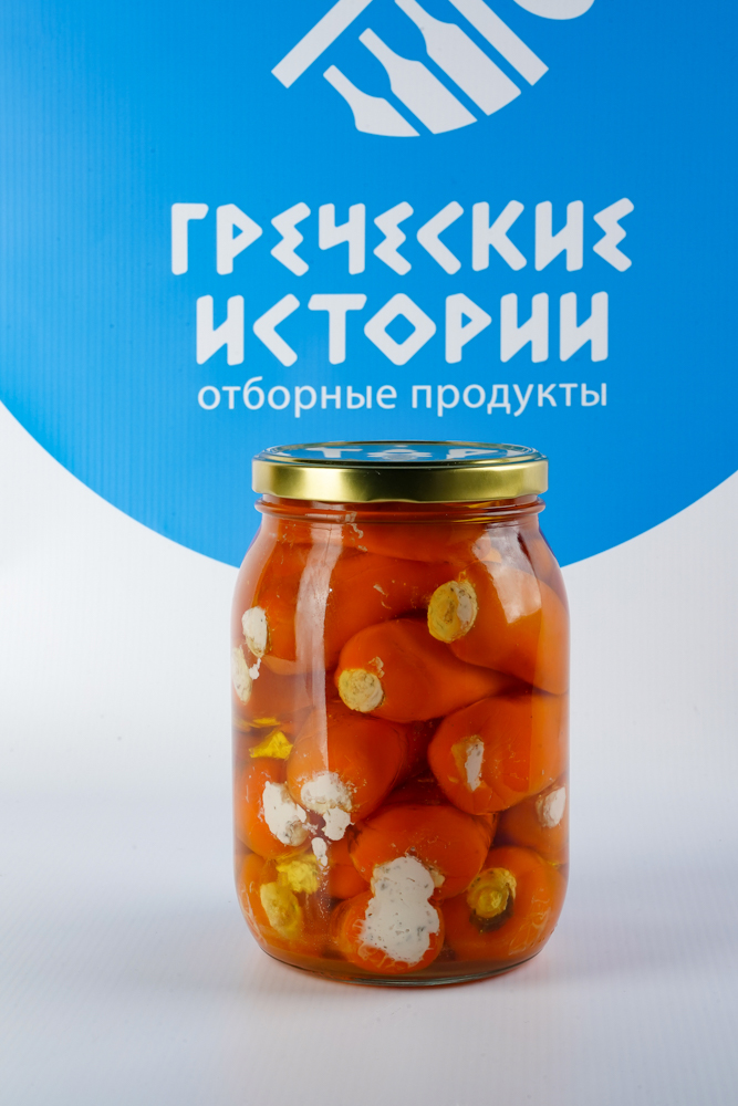 Красные перчики фаршированные сыром фета, 1,5кг